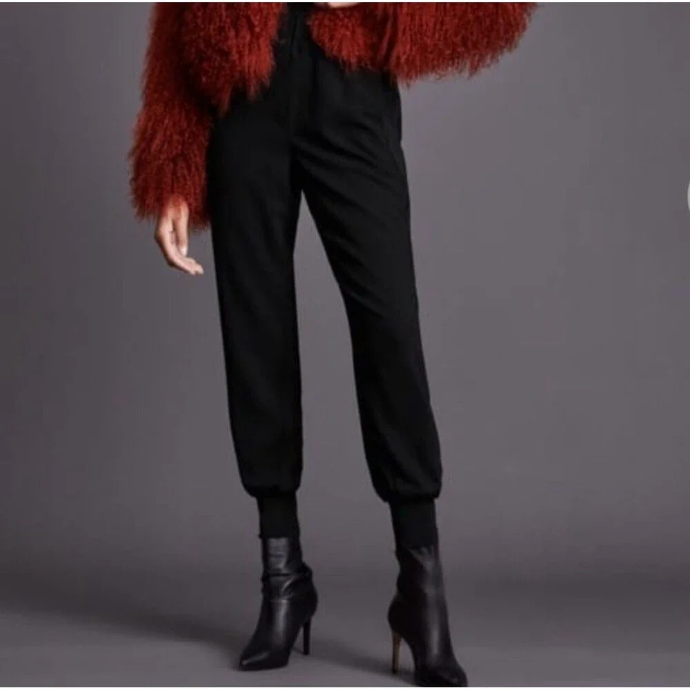 ALLSAINTS Tia Jogger Trousers High Rise Black Tailored Chic Minimalist Edgy Luxe